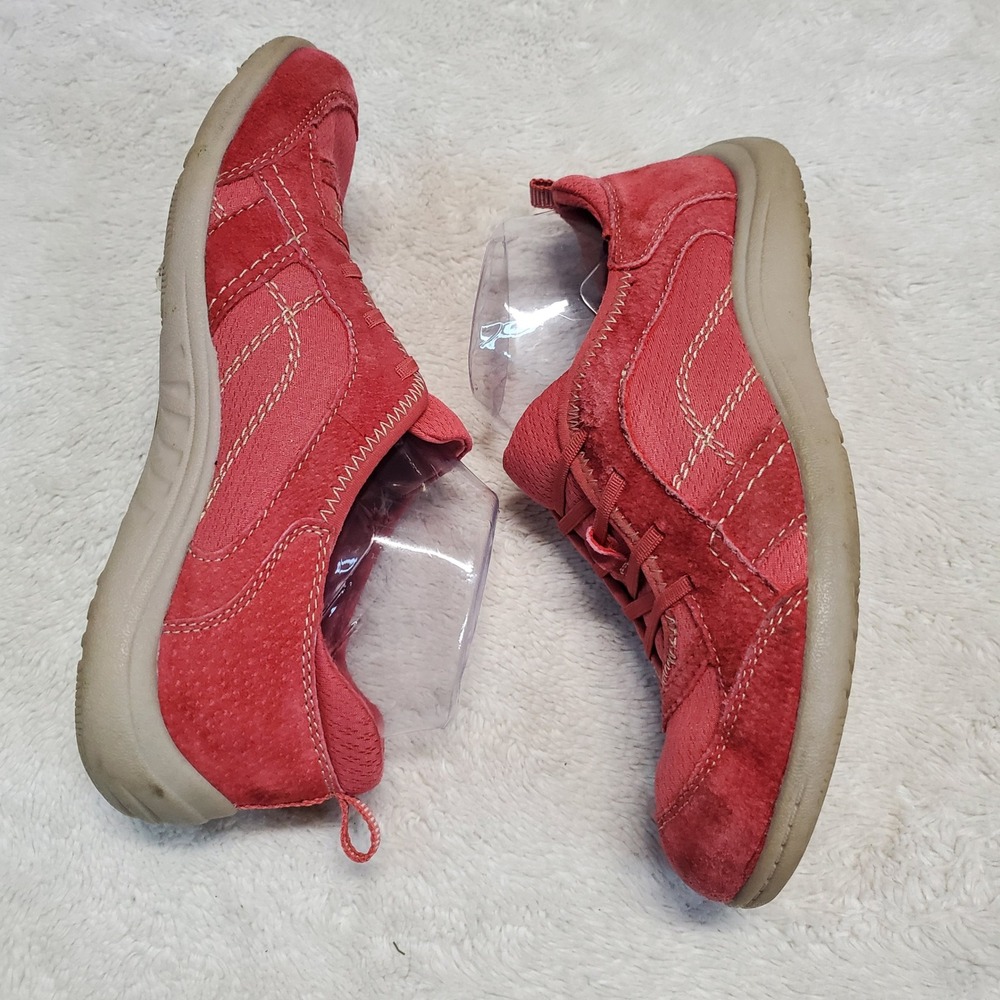 Earth Spirit Pink Coral Suede Leather Sneaker Shoes 7.5 Boho Casual Cottagecore - Picture 4 of 7